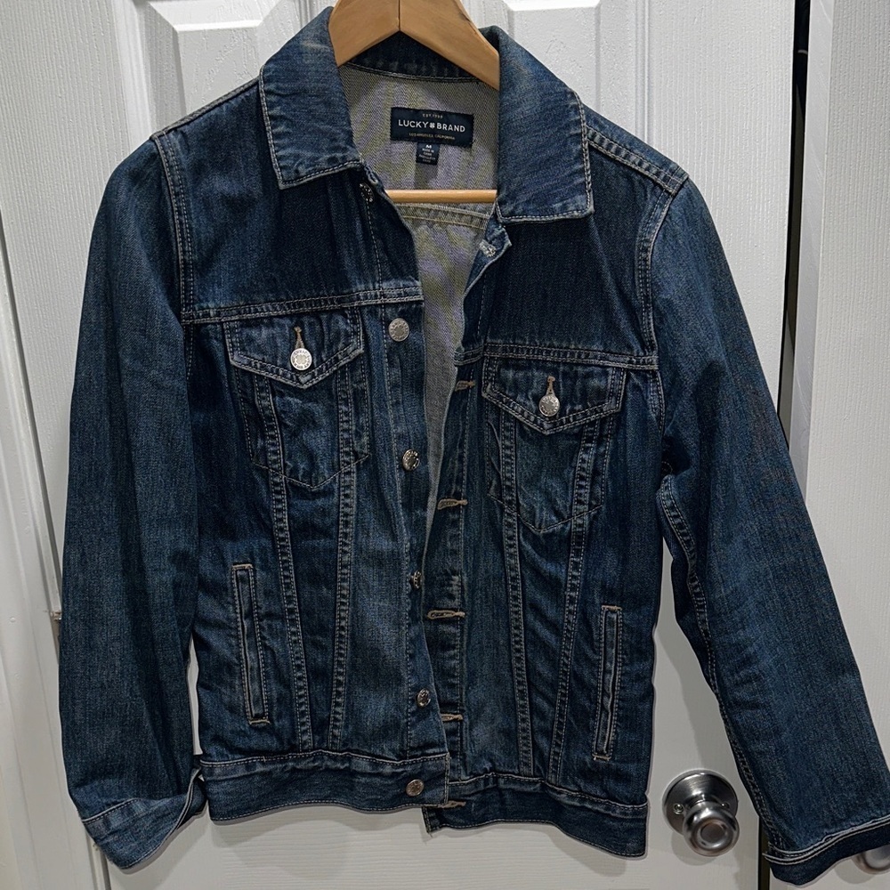 Lucky Brand Dark Blue Tomboy Trucker Denim Jacket